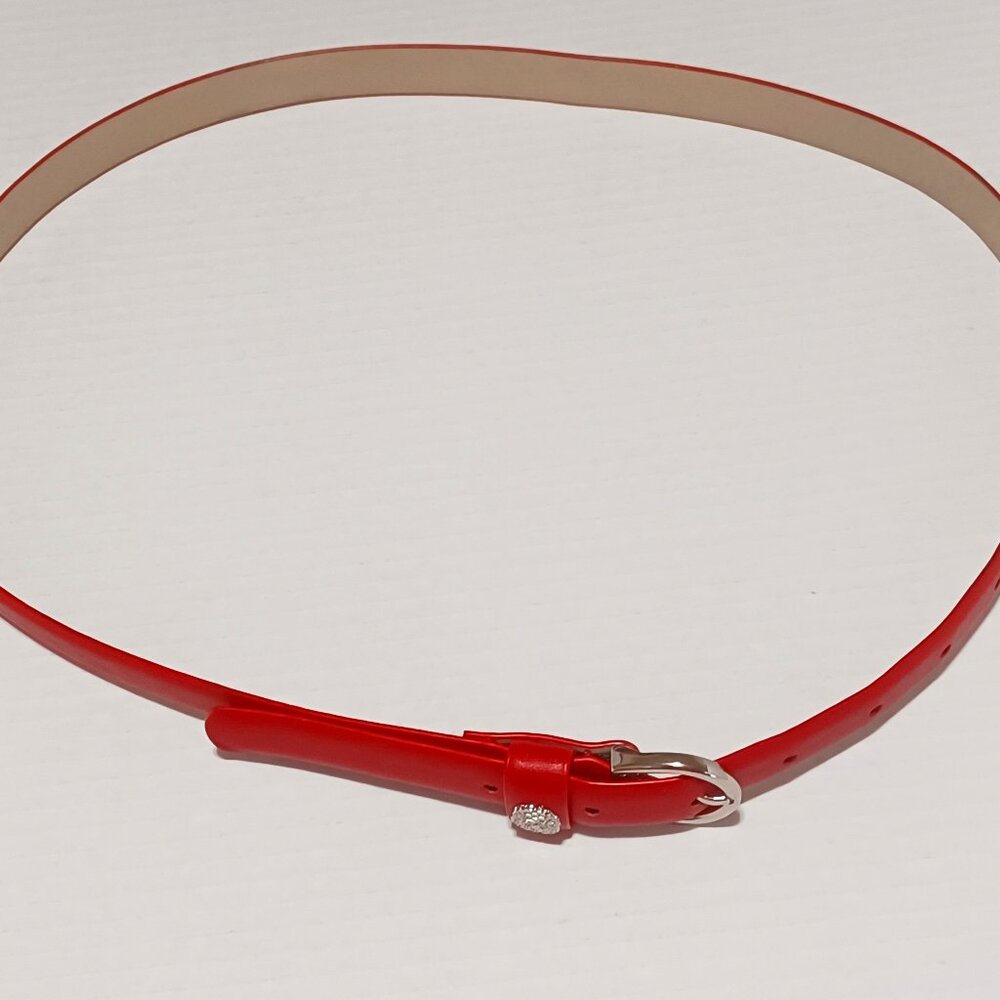 Vince Camuto Skinny Faux Leather Red Belt